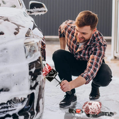 UNTIOR Wheel & Tire Brush Set – Long Soft Bristle Car Detailing Kit with Microfiber Cleaning Cloth